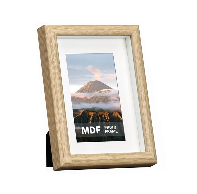 Wholesale Gallery Style 5x7 MDF Photo Frame with White Mount - Rounded Edge Profile